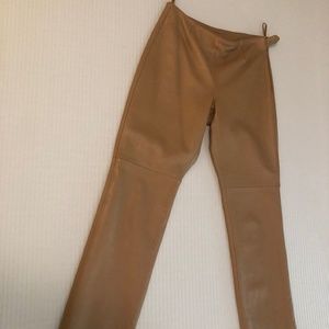 Hugo Buscati Taupe/Tan Leather Pants